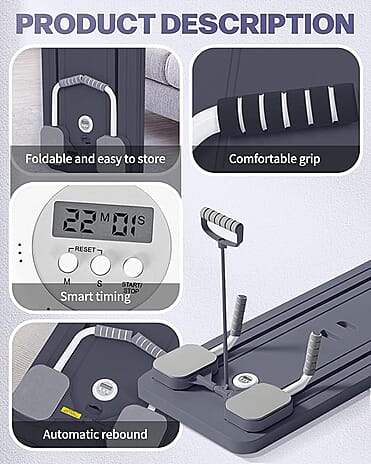 8 in 1 Multifunctional Pilates Exercise Board (Size 1060x410x70mm) - Black