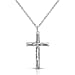Rose Gold Overlay Sterling Silver Cross Pendant with Chain (Size 18)