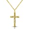 Yellow Gold Overlay Sterling Silver Crucifix Pendant with Chain & Senorita Clasp (Size 18)