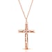 Rose Gold Overlay Sterling Silver Cross Pendant with Chain (Size 18)