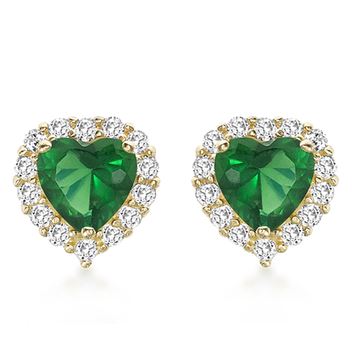 9K Yellow Gold  A   Purple Cubic Zirconia ,  White Cubic Zirconia  Earring 4.12 ct,  Gold Wt. 1.6 Gms  4.120  Ct.