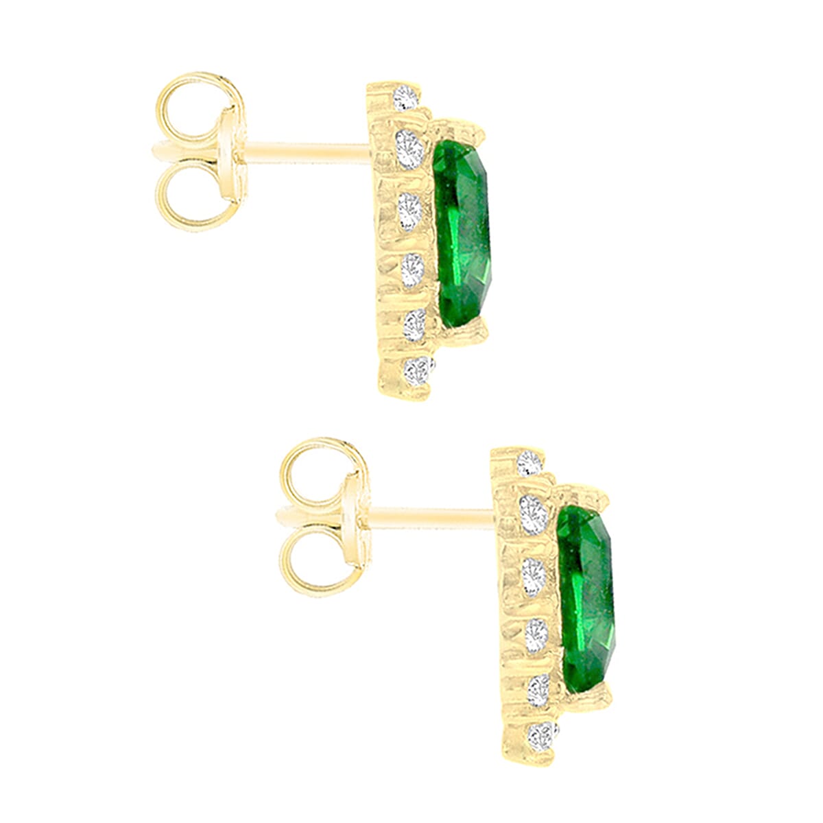 9K Yellow Gold  A   Purple Cubic Zirconia ,  White Cubic Zirconia  Earring 4.12 ct,  Gold Wt. 1.6 Gms  4.120  Ct.