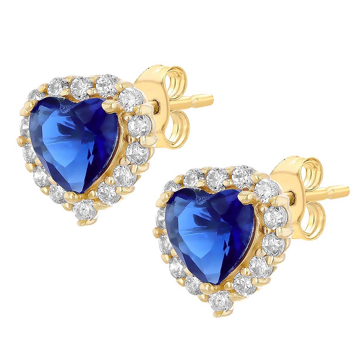 9K Yellow Gold  A   Purple Cubic Zirconia ,  White Cubic Zirconia  Earring 4.12 ct,  Gold Wt. 1.6 Gms  4.120  Ct.