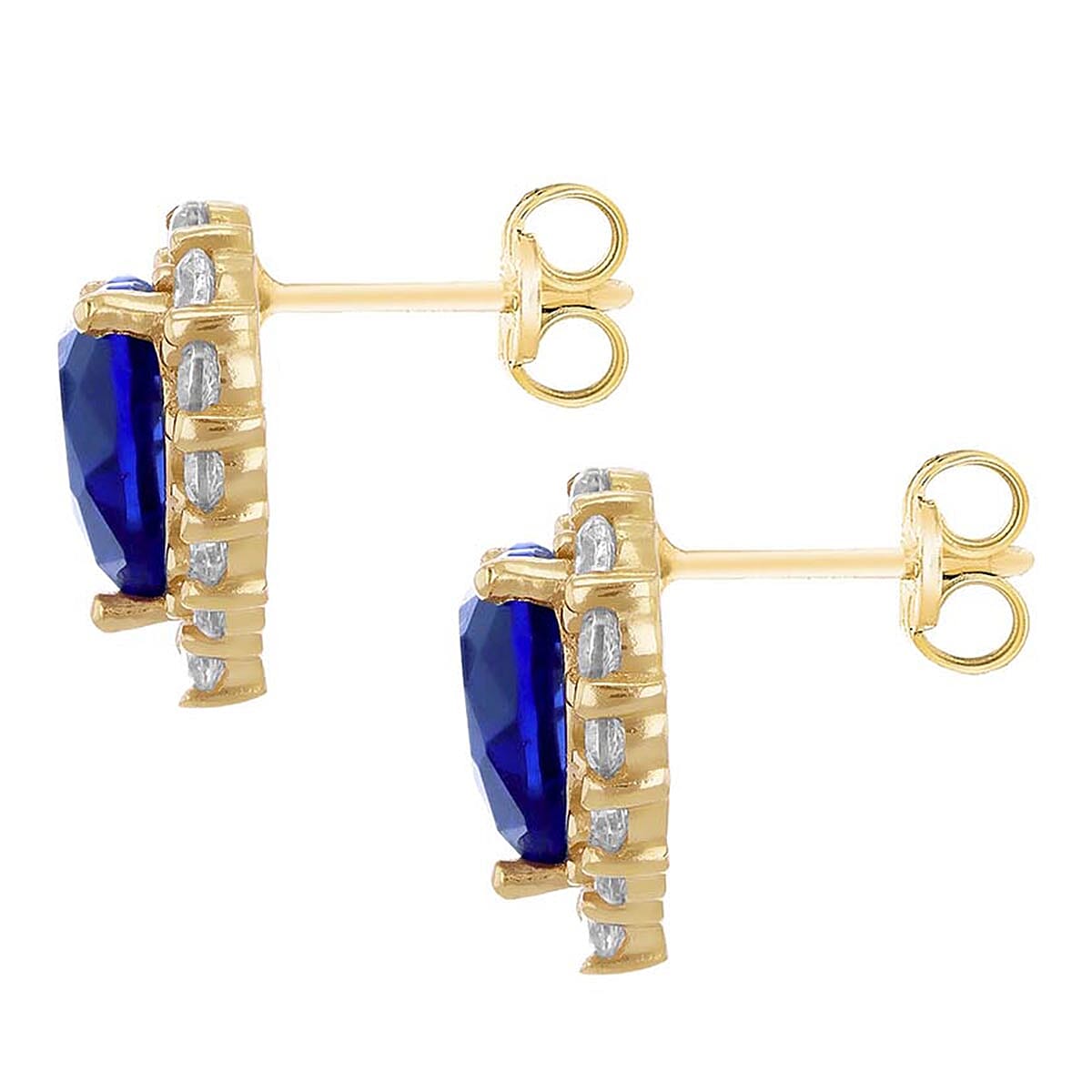 9K Yellow Gold  A   Purple Cubic Zirconia ,  White Cubic Zirconia  Earring 4.12 ct,  Gold Wt. 1.6 Gms  4.120  Ct.