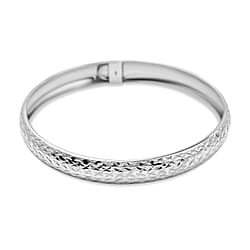 JCK Vegas Closeout - Diamond-Cut Bangle in Yellow Gold Overlay Sterling Silver (Size 8)