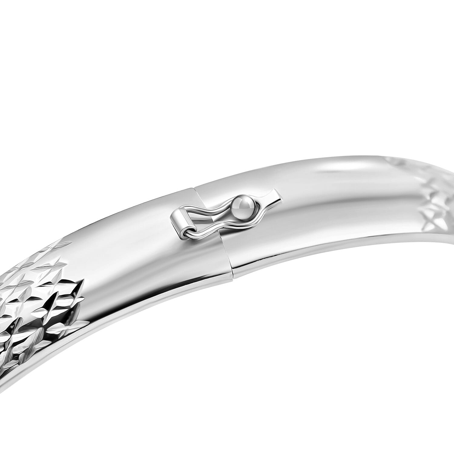 JCK Vegas Closeout - Diamond-Cut Bangle in Yellow Gold Overlay Sterling Silver (Size 8)