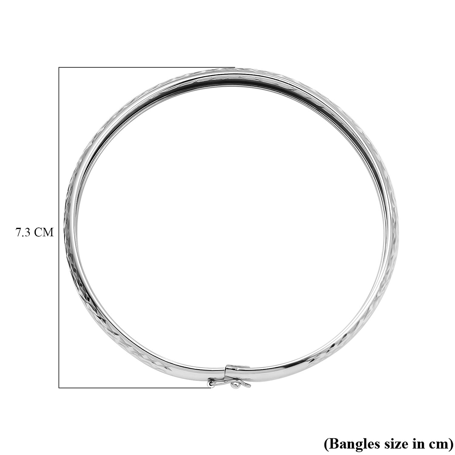 JCK Vegas Closeout - Diamond-Cut Bangle in Yellow Gold Overlay Sterling Silver (Size 8)