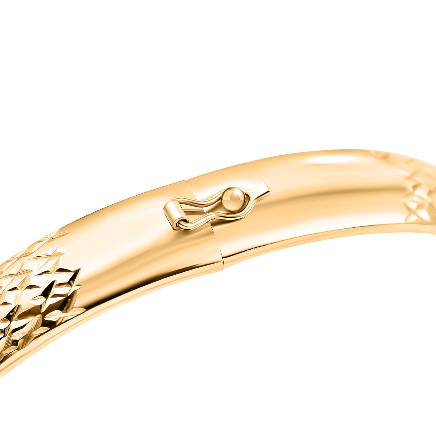 JCK Vegas Closeout - Diamond Cut Bangle (Size - 7.5) in Yellow Gold Plated Sterling Silver