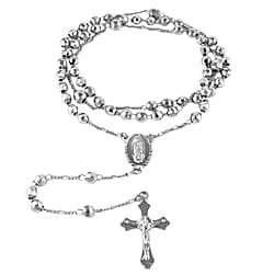 JCK Vegas Closeout - Rosary Necklace in Silver Plated - (Size - 26)