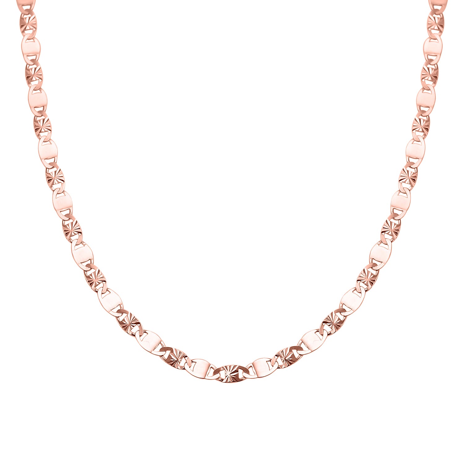 Vegas Close Out - Rose Gold Overlay Sterling Silver Valentino Chain (Size - 24)