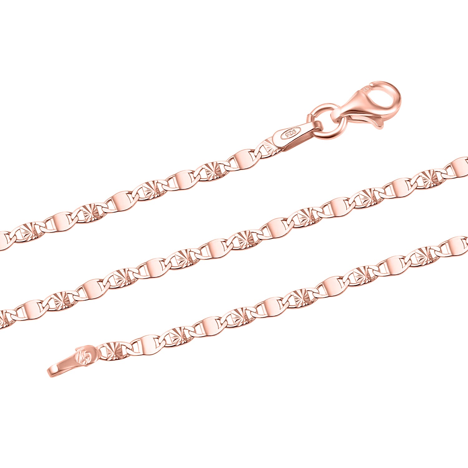 Vegas Close Out - Rose Gold Overlay Sterling Silver Valentino Chain (Size - 24)
