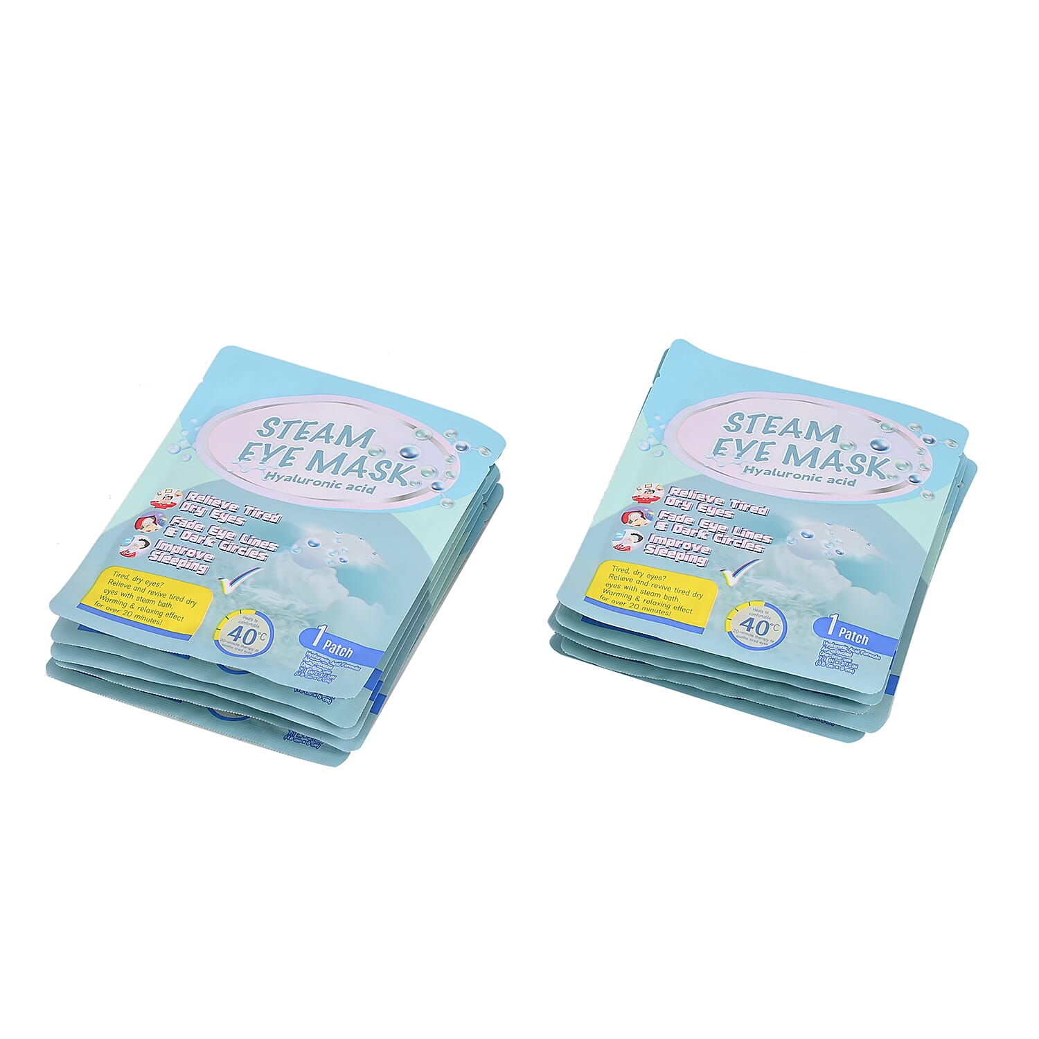 10 Piece Hyaluronic Steam Eye Mask - Blue