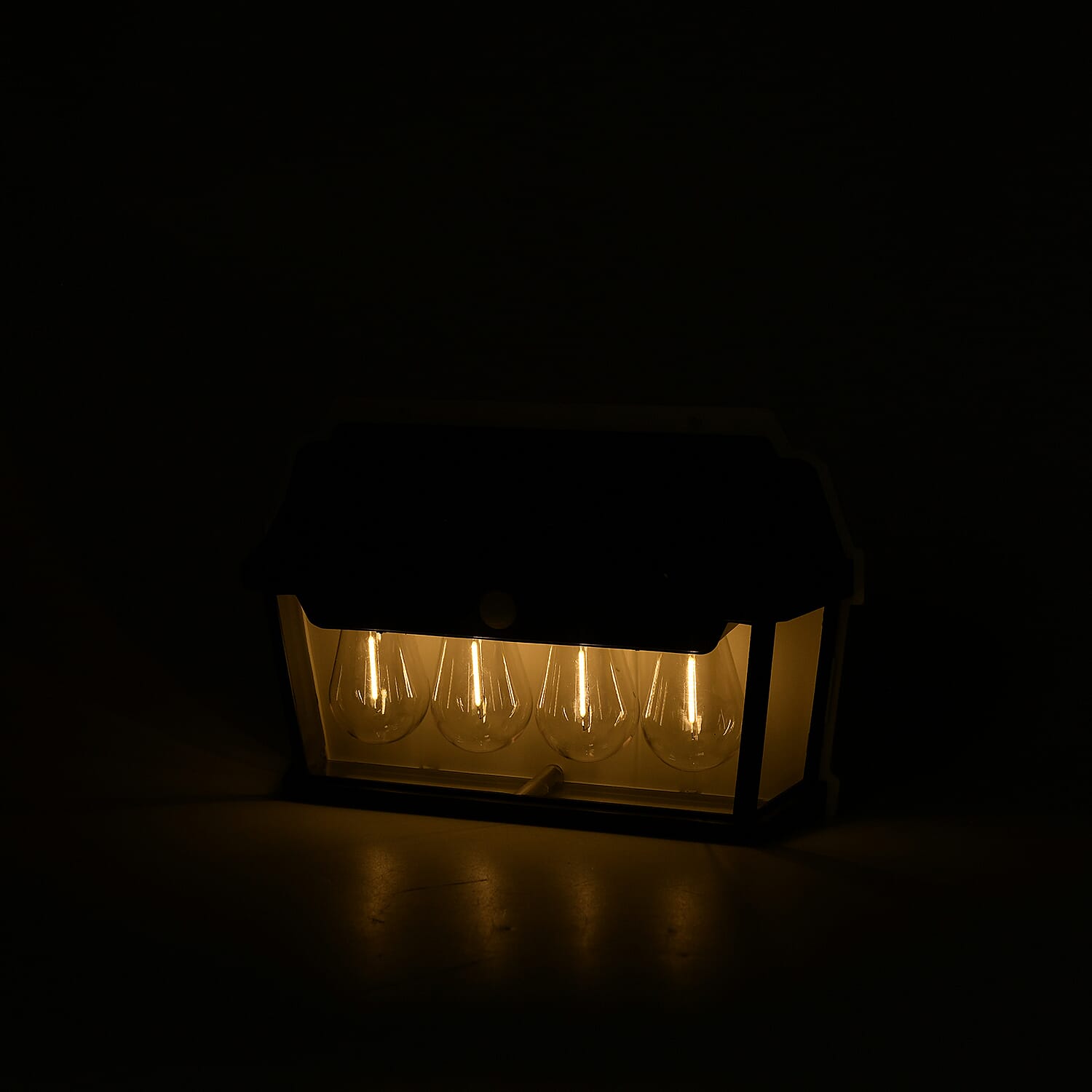 Solar Sensor Lamp with 4 Bulbs (Battery 1200mAh) - Black