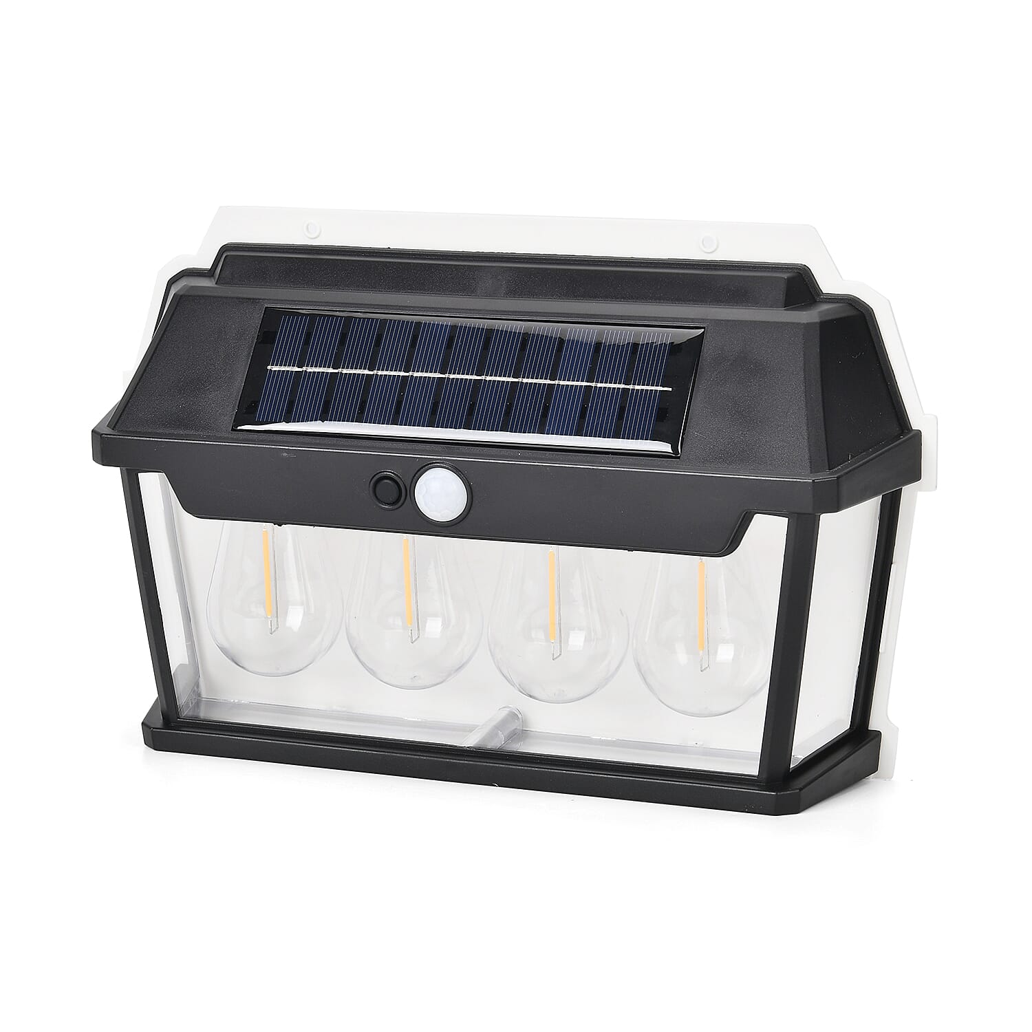 Solar Sensor Lamp with 4 Bulbs (Battery 1200mAh) - Black