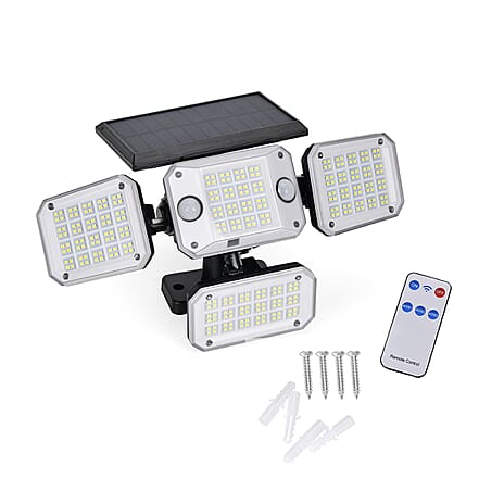 Outdoor Lighting - Solar LED 4 Head Lamp, 3-5m Sensor Range(Size 28x13x18 cm)