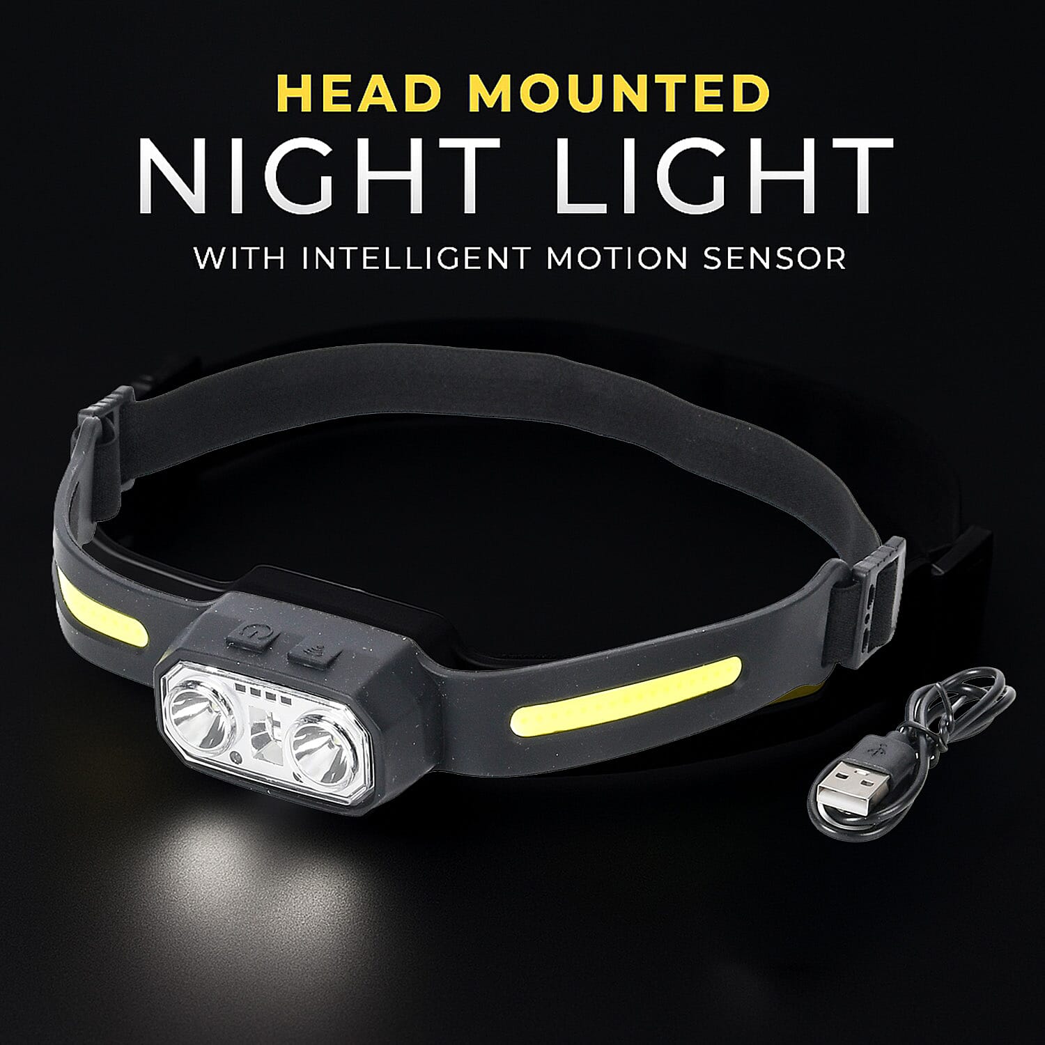 Head Lamp Rechargeable - 6 Modes - One Size - Black