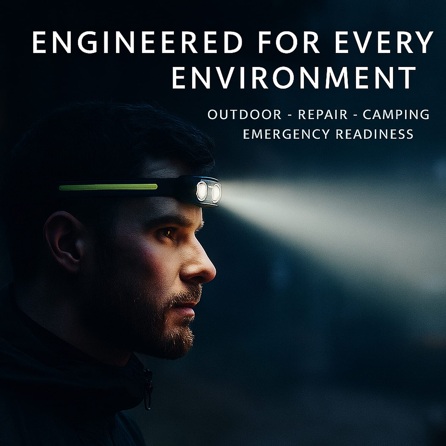 Head Lamp Rechargeable - 6 Modes - One Size - Black