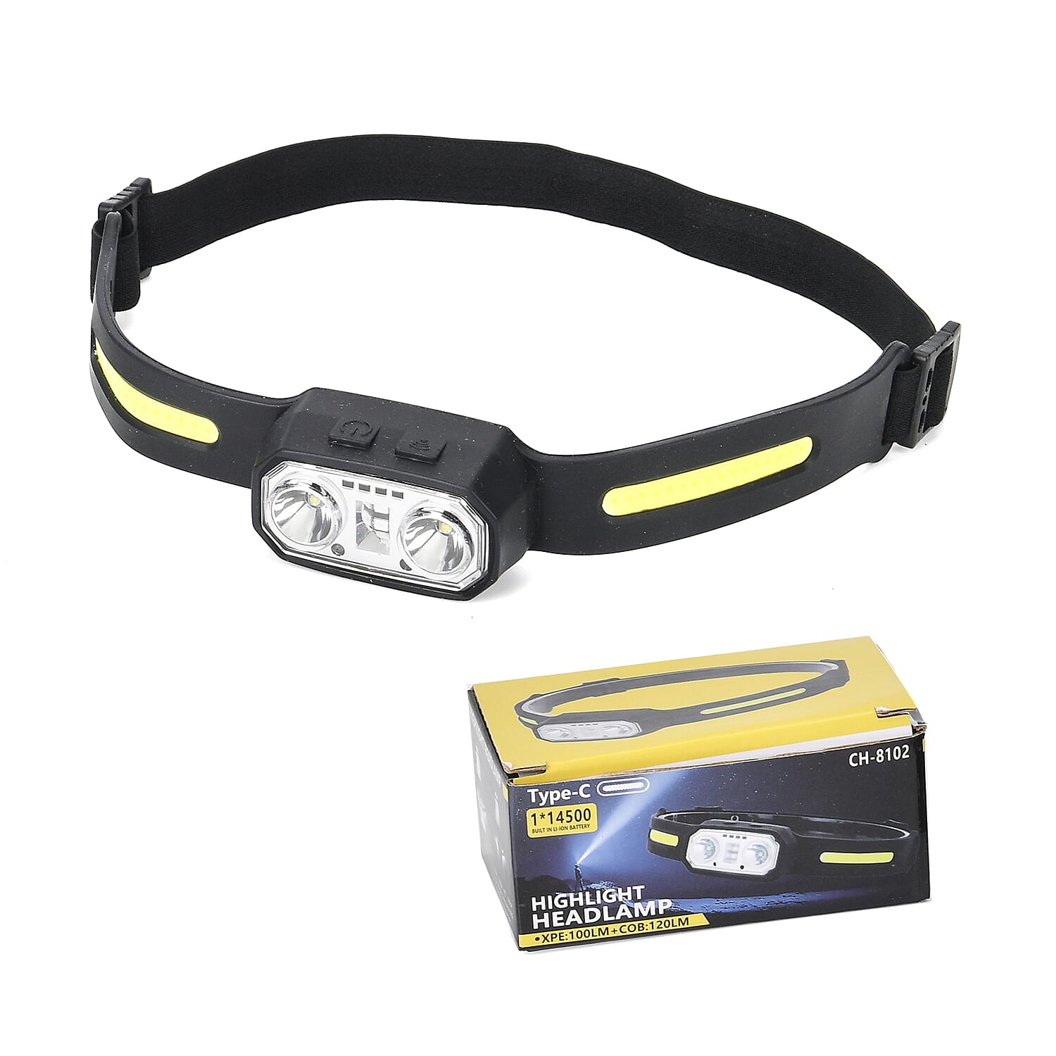 Head Lamp Rechargeable - 6 Modes - One Size - Black Head Lamp Rechargeable - 6 Modes - One Size - Black