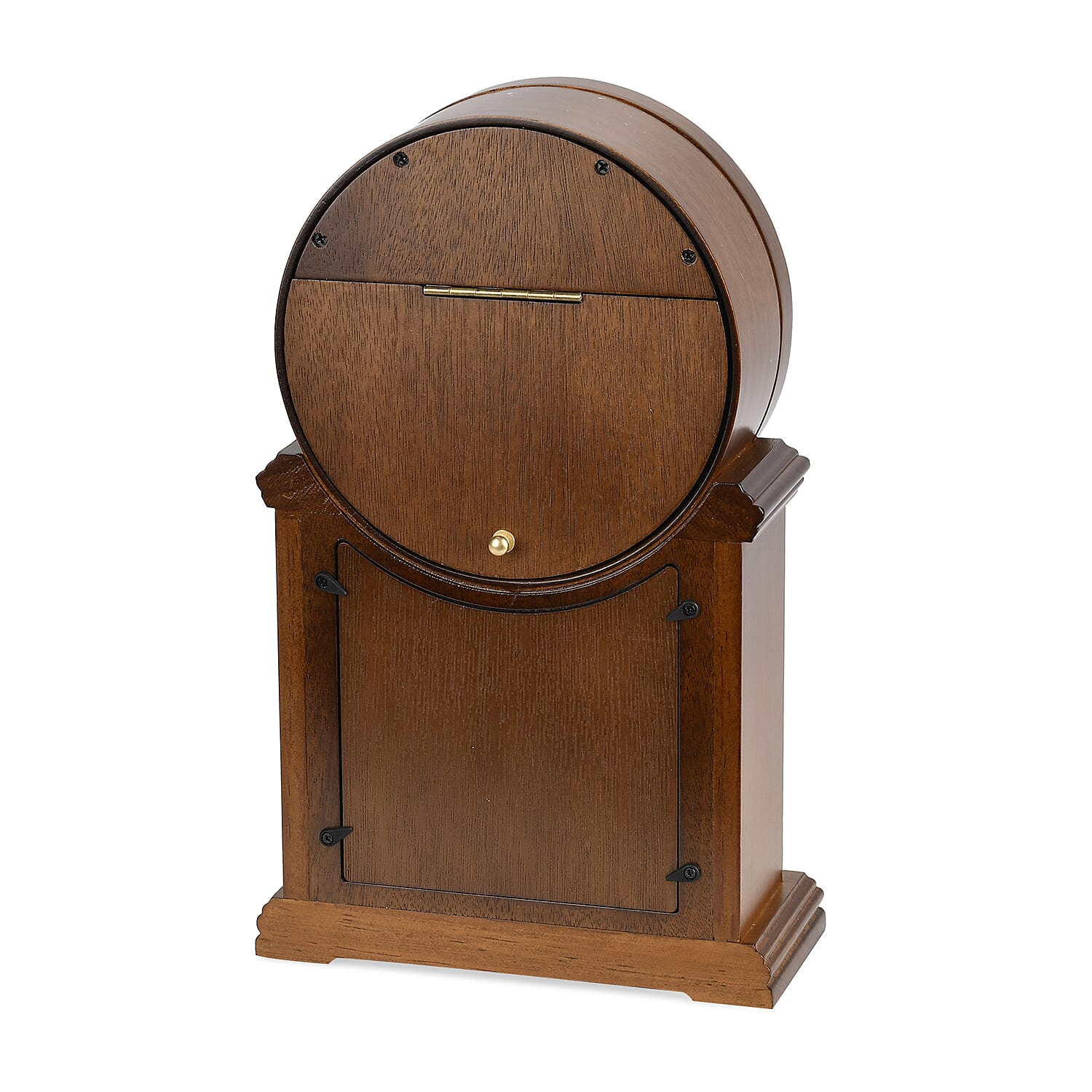 Antique Style Wooden Carriage Clock  - Round