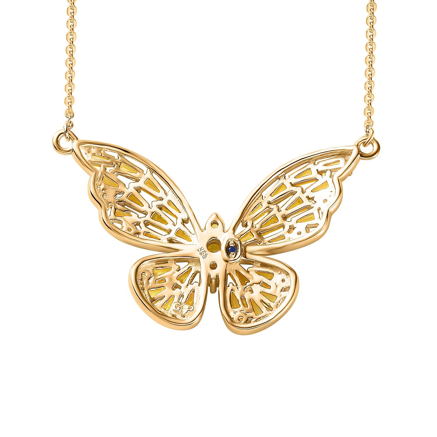 GP Italian Garden Collection - Hebei Peridot Necklace (Size - 20) in 18K YG Vermeil Plated Sterling Silver 2.22 Ct, Silver Wt. 5.31 Gms