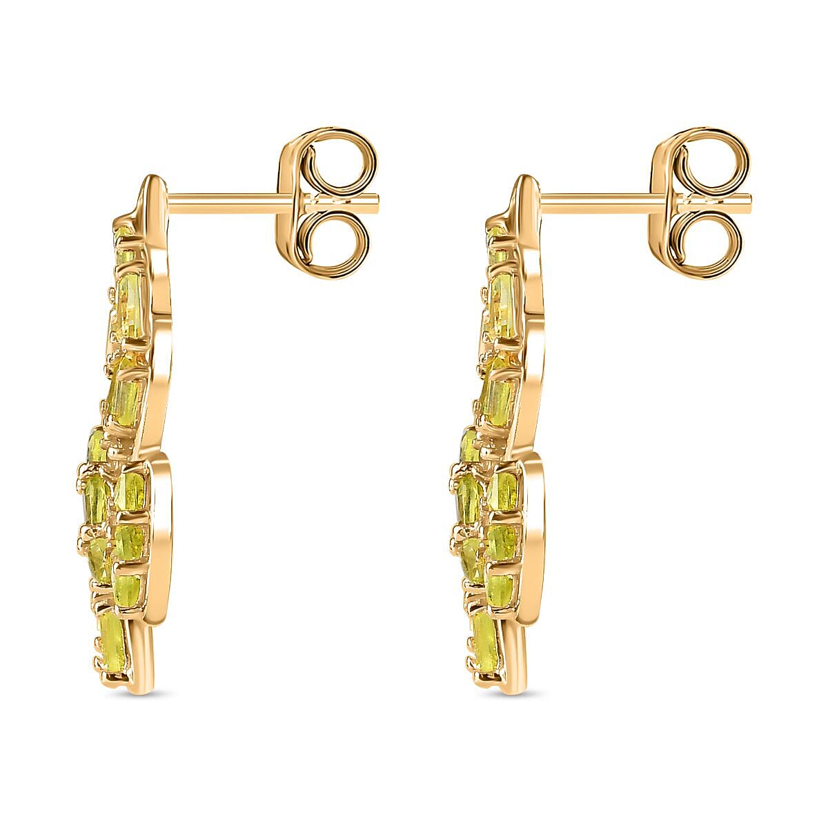 GP Italian Garden Collection - Hebei Peridot Earrings in 18K YG Vermeil Plated Sterling Silver 2.60 Ct