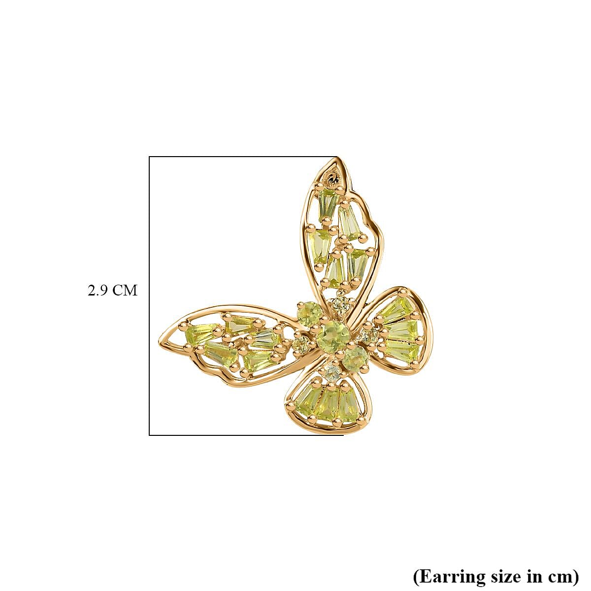 GP Italian Garden Collection - Hebei Peridot Earrings in 18K YG Vermeil Plated Sterling Silver 2.60 Ct