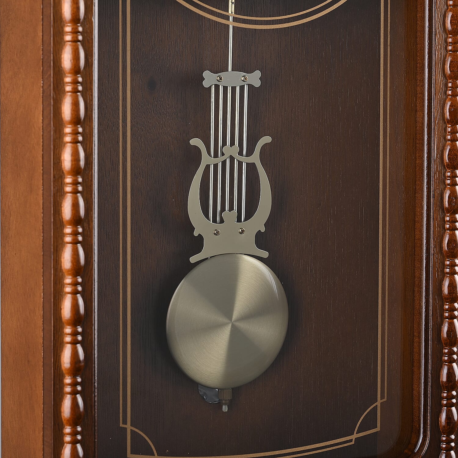 Vintage Home Decor Luxury Range - Antique Style Wooden Carriage Clock with Swinging Pendulum (Size 27x56x1 cm) - Brown Vintage Home Decor Luxury Range - Antique Style Wooden Carriage Clock with Swinging Pendulum (Size 27x56x1 cm) - Brown