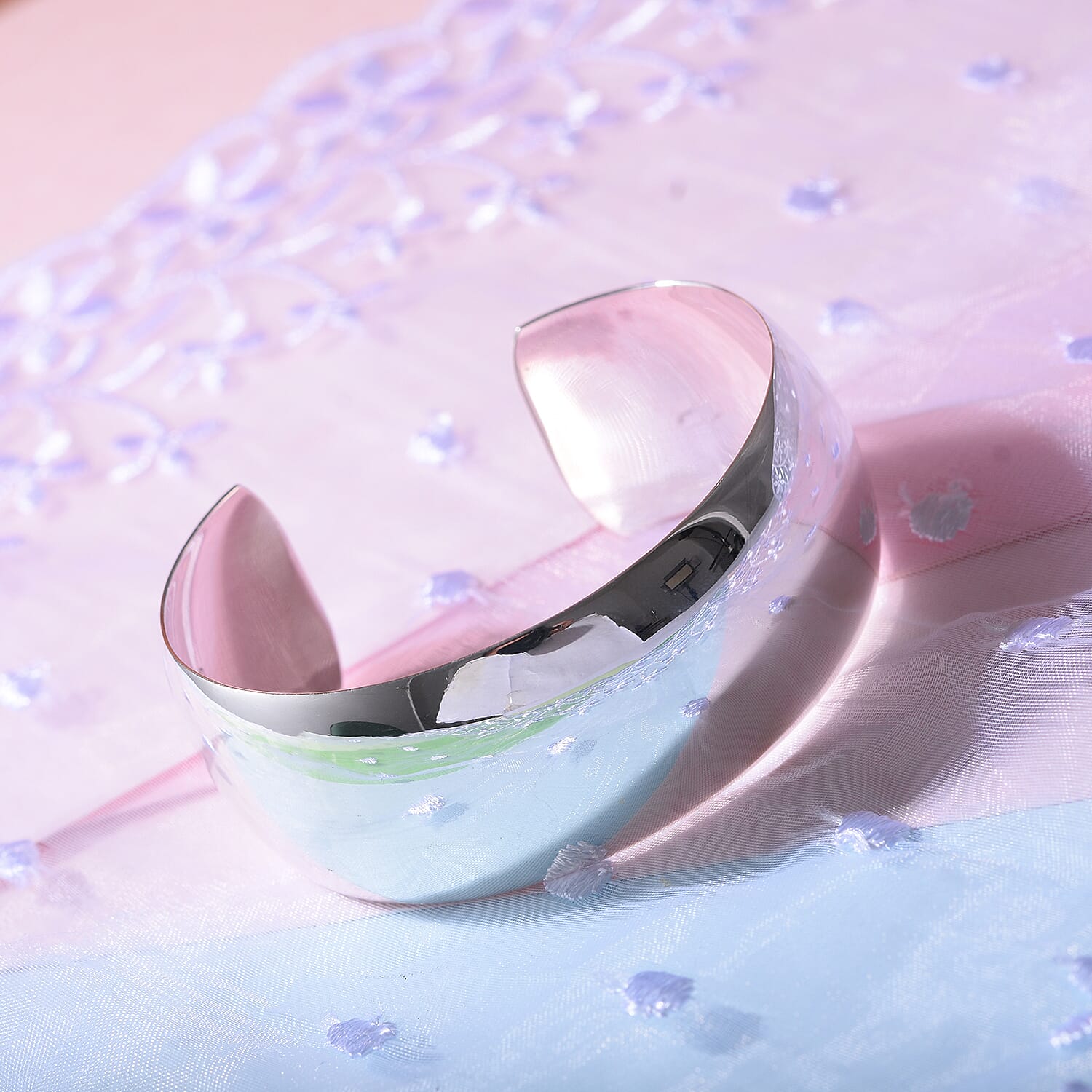 Big Silver Cuff Bangle (Size 7.5), Silver Wt. 28.56 Gms.