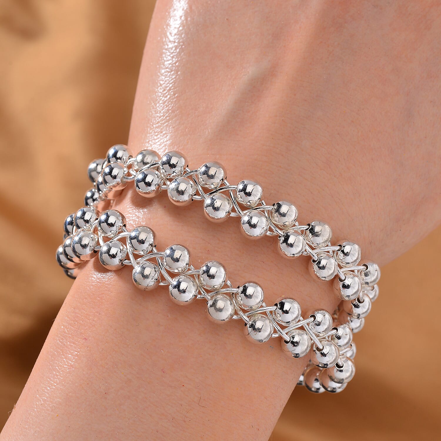 Designer Inspired Bubble Multi Row Bangle (Size - 7.5)