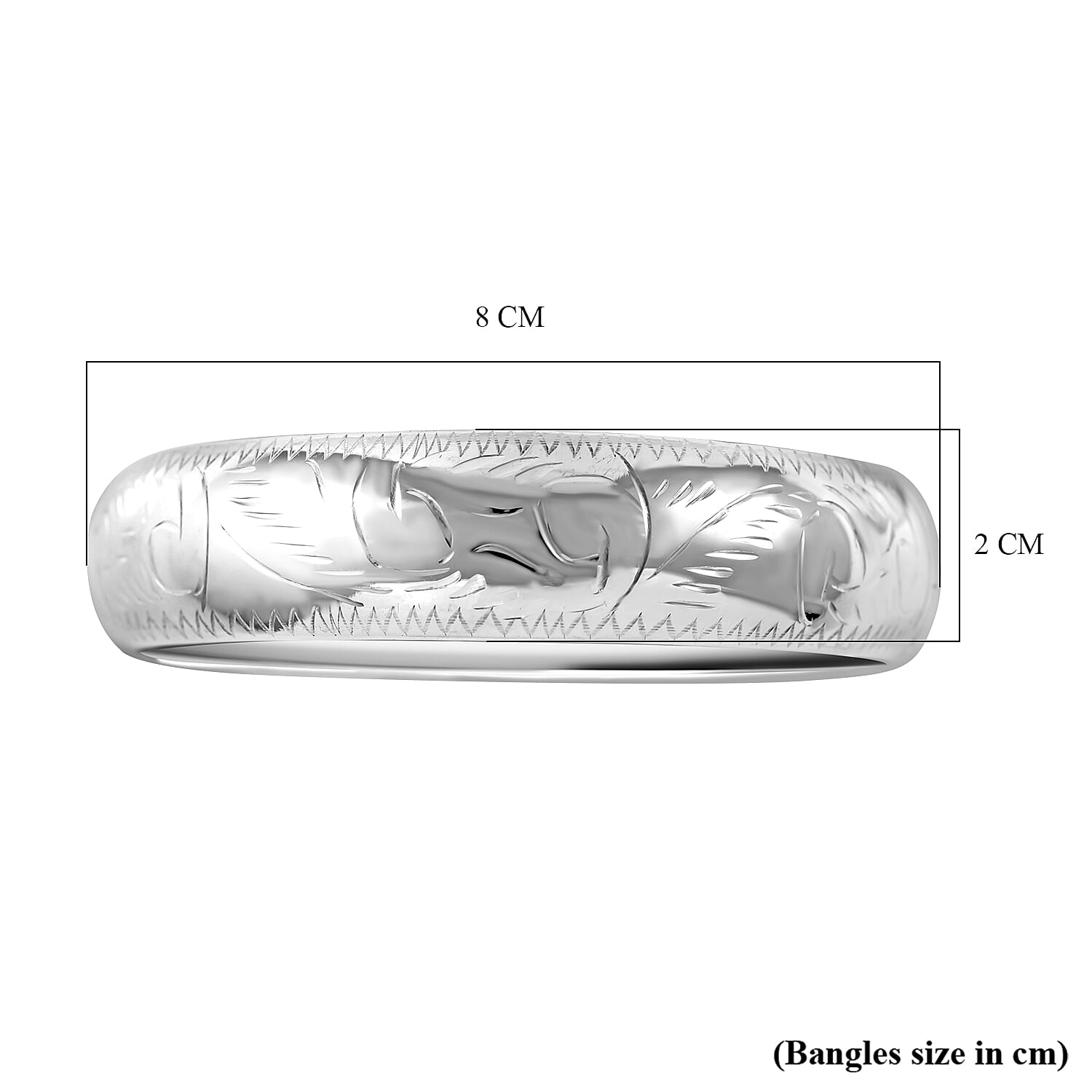 Heavy Silver Bangle (Size - 7.5), Silver Wt. 28.82 Gms.