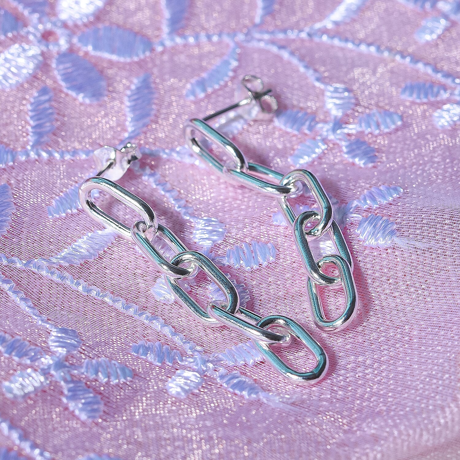 Thai Silver Paperclip Earring with Push Back