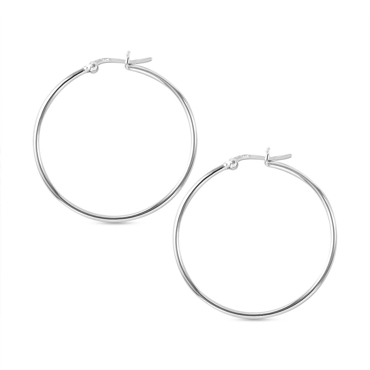 Thai Silver Hoop Earrings with Clasp