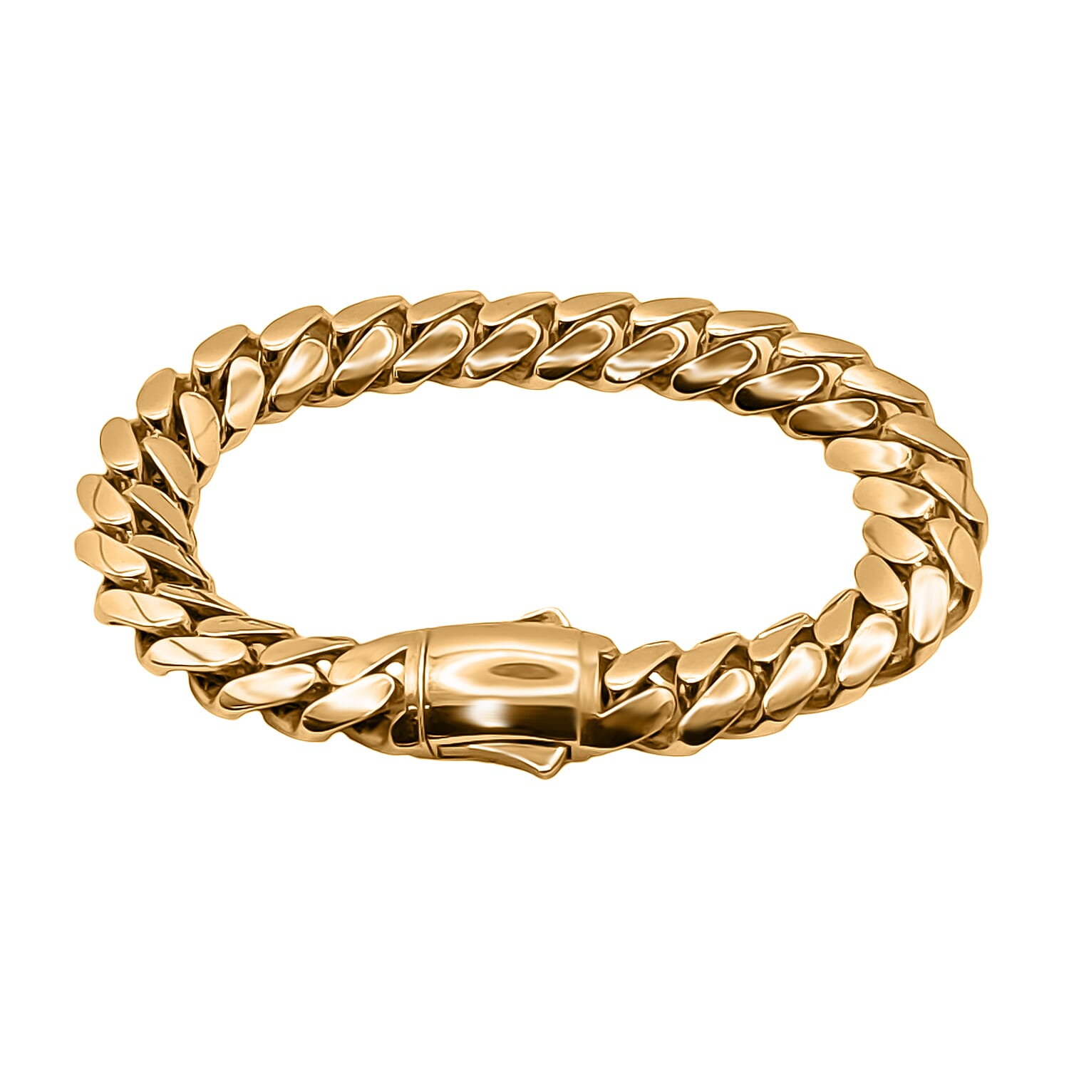 JCK Vegas 2024 CloseOut Deal- 9K Yellow Gold Miami Cuban Bracelet (Size - 8), Gold Wt. 16.00 Gms
