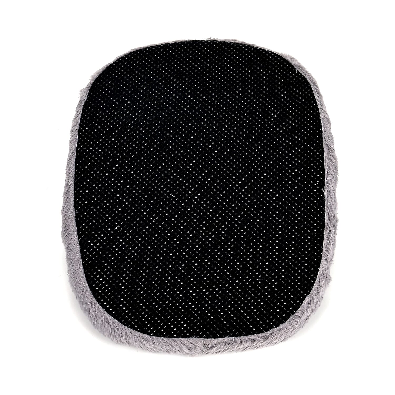 Soft Plush Foot Warmer Foot pad with heart and home embroidery (Size 35x27 cm) - Grey