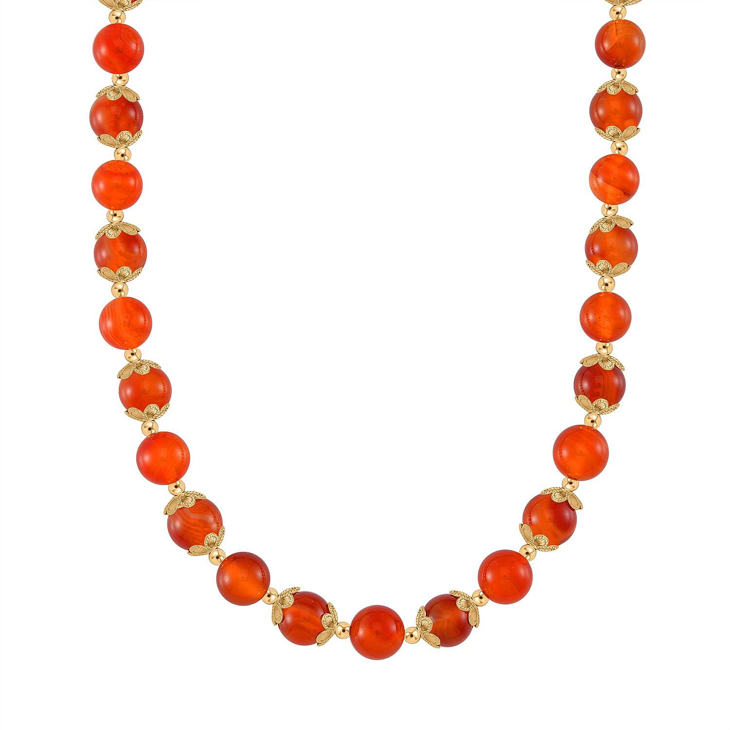Red Agate Necklace (Size - 18-2 Ext) with Lobster Clasp & Charm  420.00 Ct.