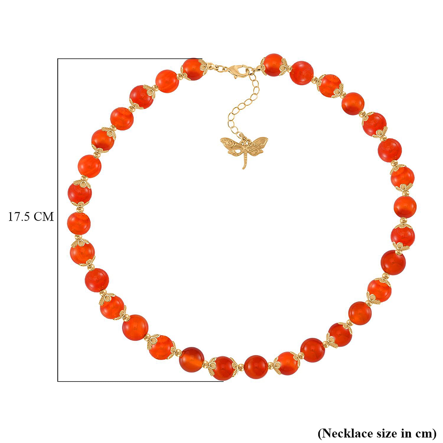 Red Agate Necklace (Size - 18-2 Ext) with Lobster Clasp & Charm  420.00 Ct.