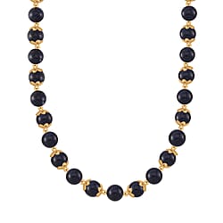 Blue Sandstone Necklace (Size - 18-2 Ext) with Lobster Clasp & Charm  420.00 Ct.