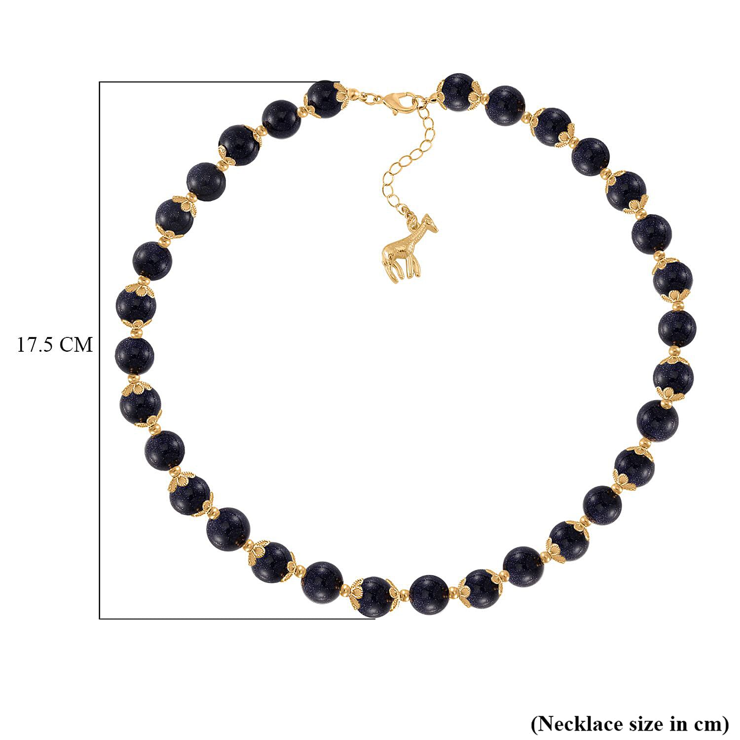 Blue Sandstone Necklace (Size - 18-2 Ext) with Lobster Clasp & Charm  420.00 Ct.