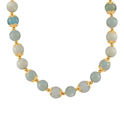 Blue Sandstone Necklace (Size - 18-2 Ext) with Lobster Clasp & Charm  420.00 Ct.