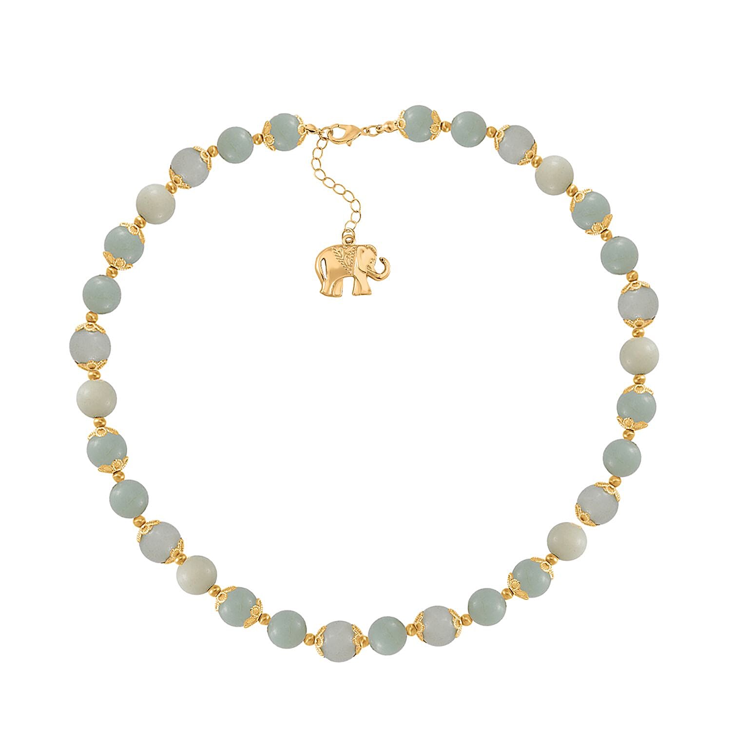 Multi Colour Amazonite Necklace (Size - 18-2 Ext) with Lobster Clasp & Charm  420.00 Ct.