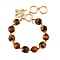 Tiger Eye Bracelet (Size - 7.5) With T Bar Clasp & Charm 150.00 Ct.