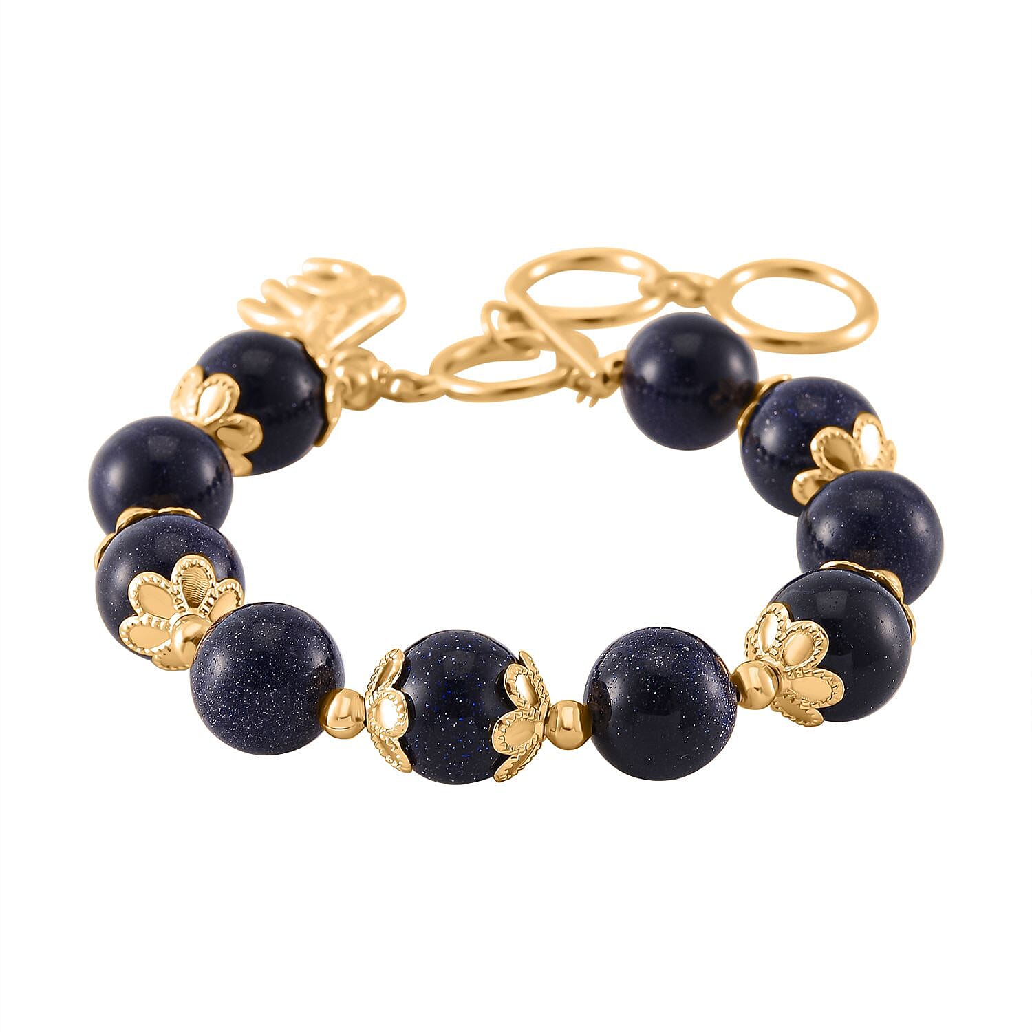 Beaded Bracelet (Size - 7.5) With T Bar Clasp and Charm 