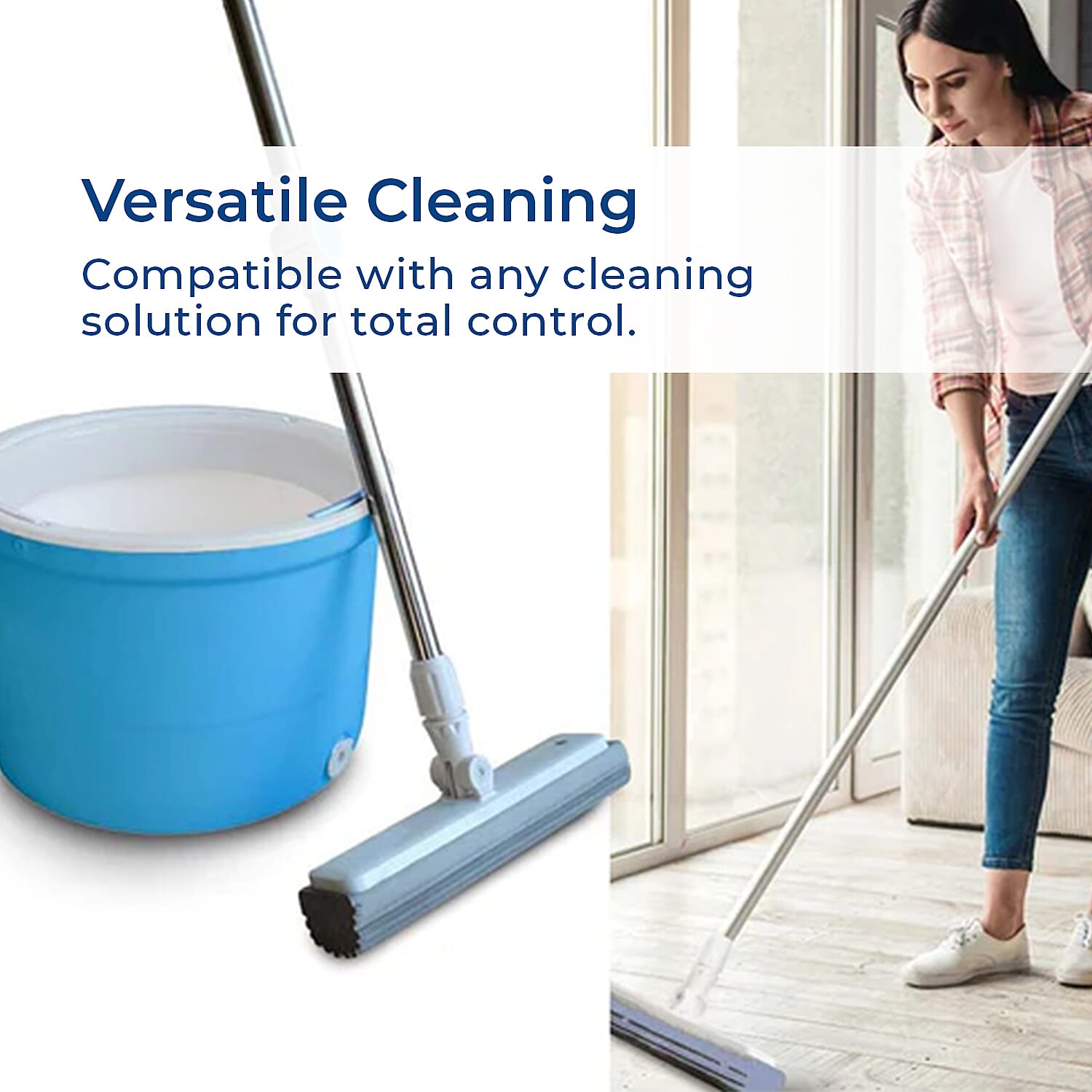 Aqua Laser Rotator Mop Self-Wringing System 180 Rotation - Blue