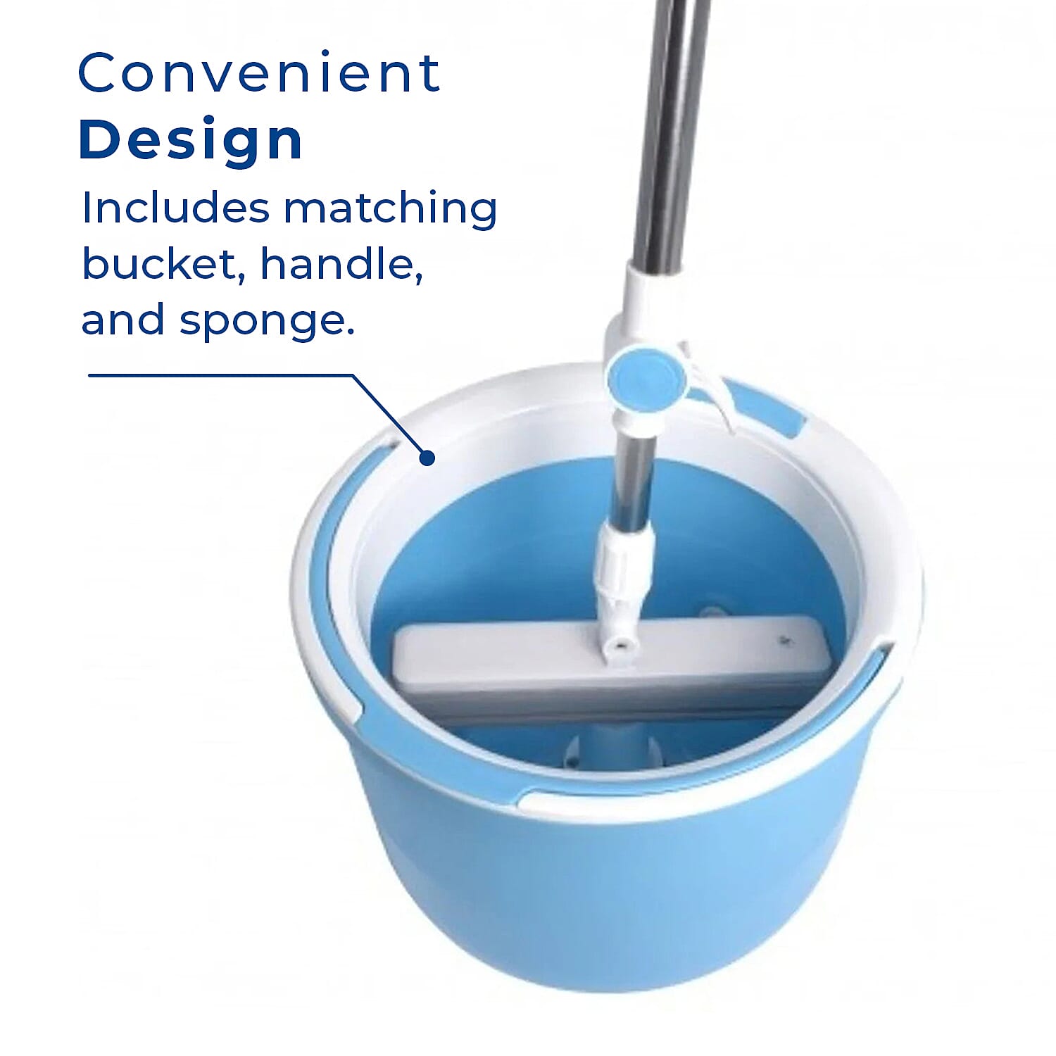 Aqua Laser Rotator Mop Self-Wringing System 180 Rotation - Blue