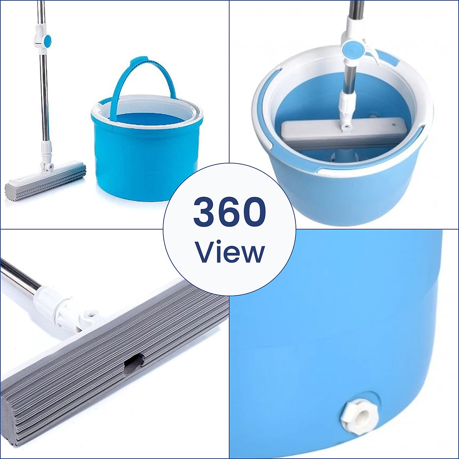 Aqua Laser Rotator Mop Self-Wringing System 180 Rotation - Blue