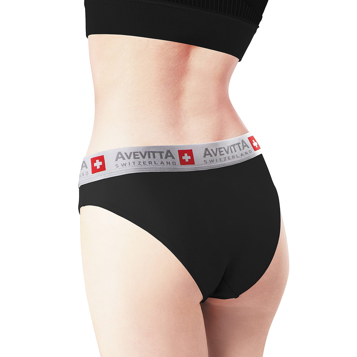 Sankom Avevitta Leakproof, Antibacterial Underwear for Women (Size 12-14) - Black & Grey