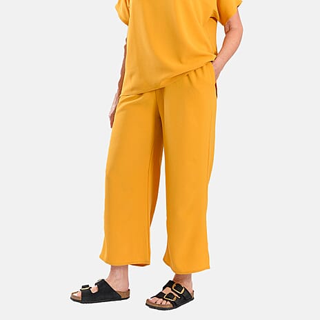 Firenzaa Crepe Trouser and Top (Size L) - Mustard