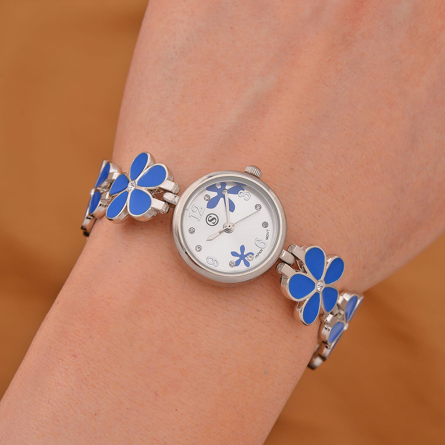 Strada Enamel-Detail Watch with Japanese Movement - Water Resistant (Blue)
