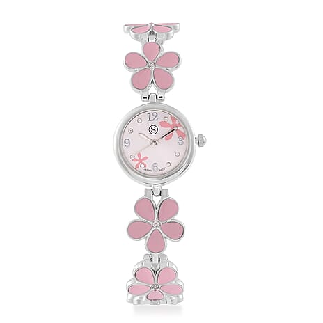 Strada Enamel-Detail Watch with Japanese Movement - Water Resistant (Pink)