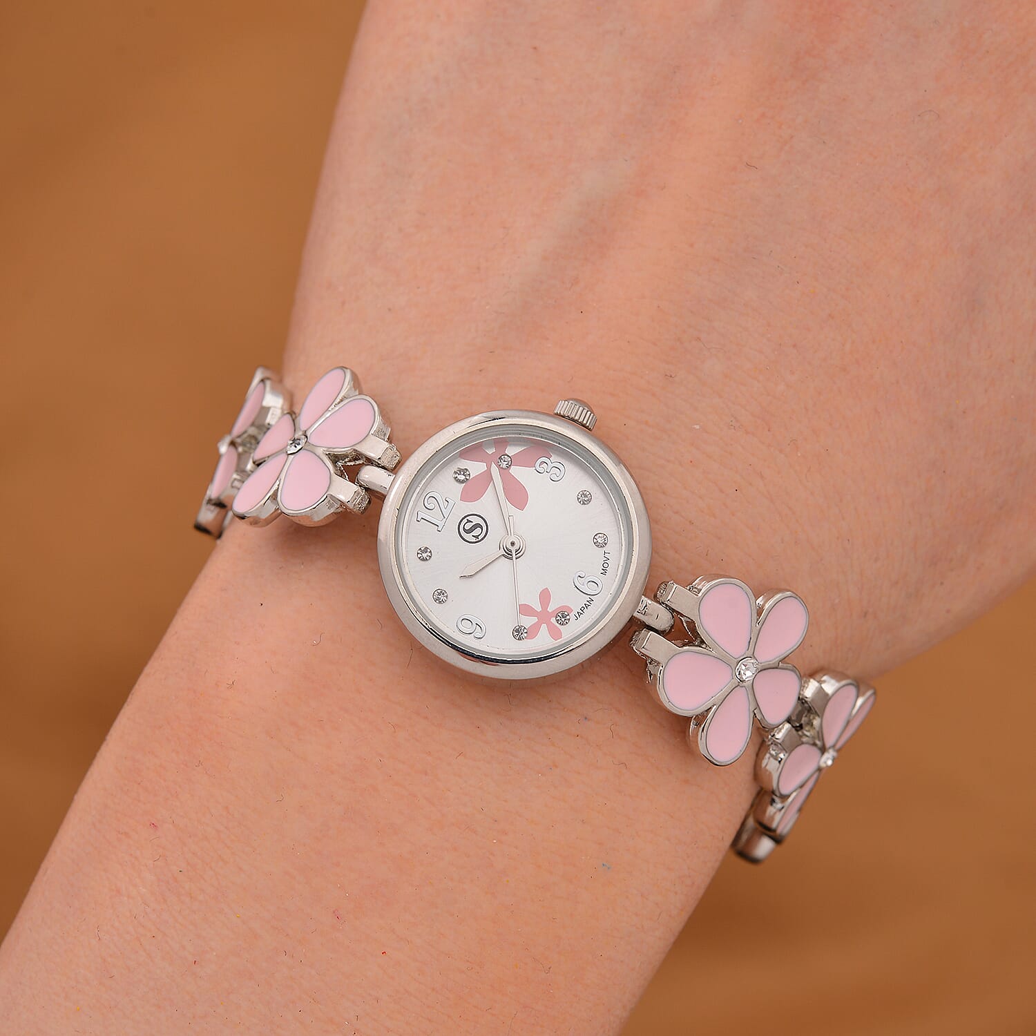Strada Enamel-Detail Watch with Japanese Movement - Water Resistant (Pink)